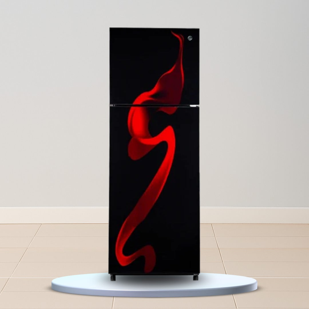PEL Curved Glass Door Refrigerator – 382 L | 4‑Star, LED Interior, Copper Condenser