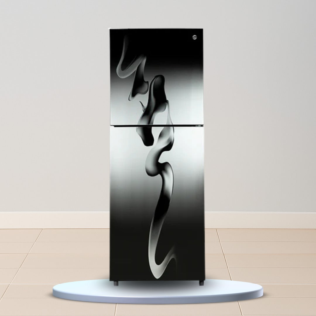 PEL Curved Glass Door Refrigerator – 382 L | 4‑Star, LED Interior, Copper Condenser